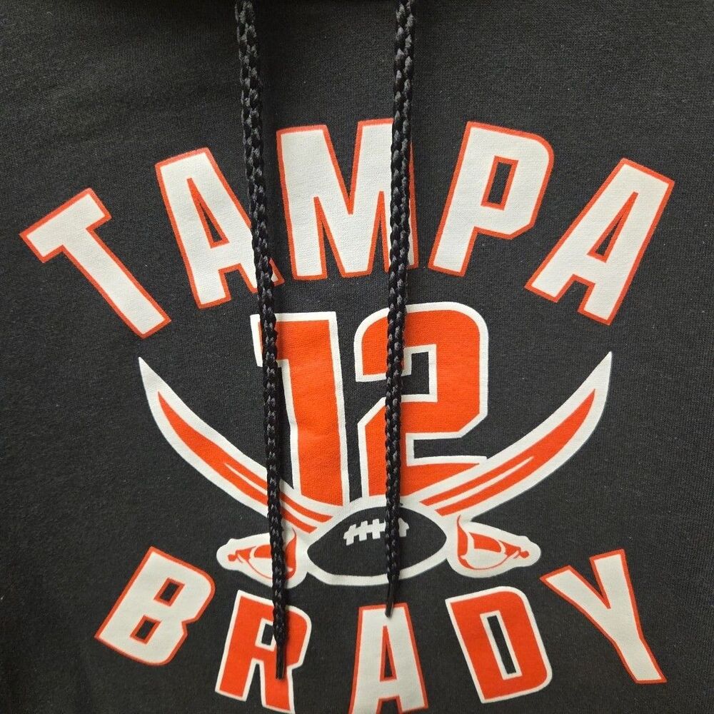 Tampa Bay 12 Brady Hoodie Sweatshirt XL Black Football - Picture 5 of 14